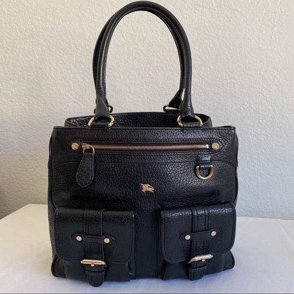Burberry black front pocket leather tote bag - Picture 1 of 15